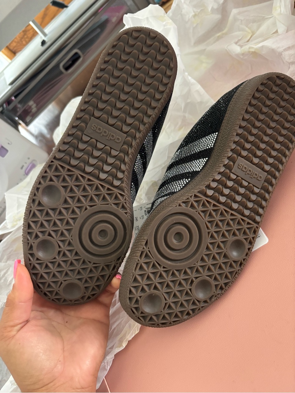 Adidas Black & Silver Rhinestone Samba Sneakers - Picture 3 of 7